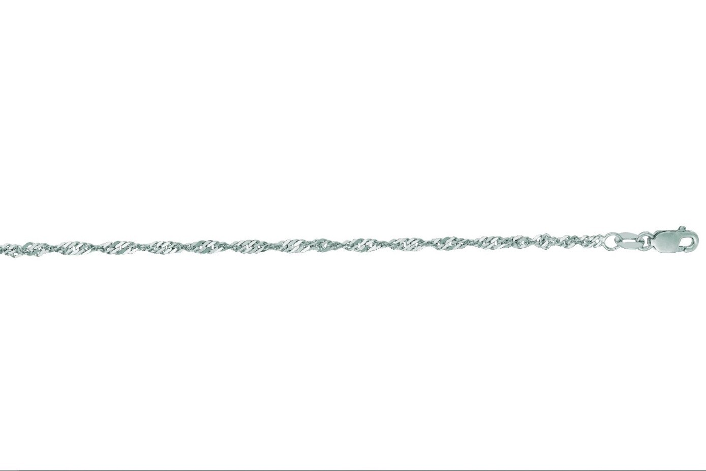 14kw 2.1mm Singapore Chain with Lobster Clasp, Chain Length: 18 Inch