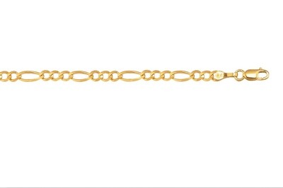 10ky 3.7mm Royal Figaro Chain with Lobster Clasp