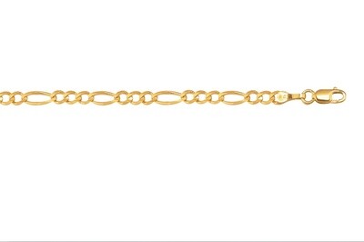 10ky 3.7mm Royal Figaro Chain with Lobster Clasp, Chain Length: 20 Inch