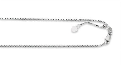 14k WG 1.1mm Adjustable Box Chain 22"