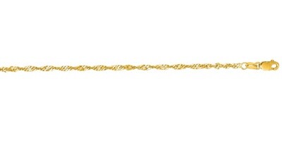 14k YG 2.1mm Singapore Chain