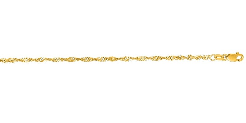 14k YG 2.1mm Singapore Chain