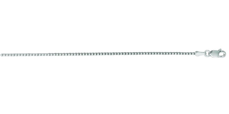 14K WG 1.1mm Box Chain