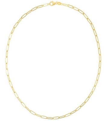 14k YG 3.5mm Paperclip Chain 14k YG 3.5mm Paperclip Chain