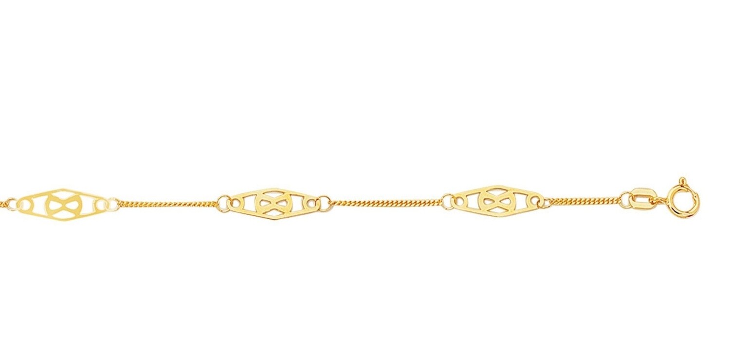 14K YG Infinity Anklet 10&quot;