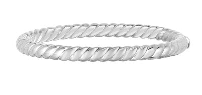Sterling Silver Sculpted Twist 6mm Bangle 7.5&quot;