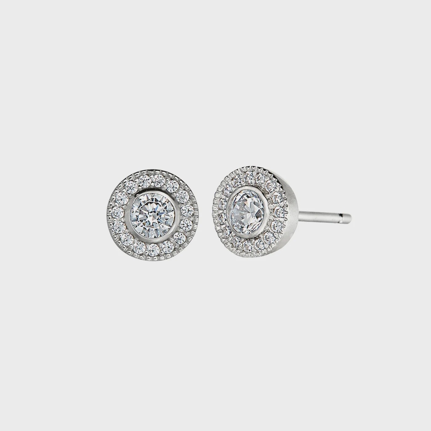 SS PL Finish Sim Diamond Earrings