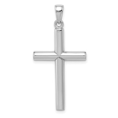 14K WG Polished Cross Pendant