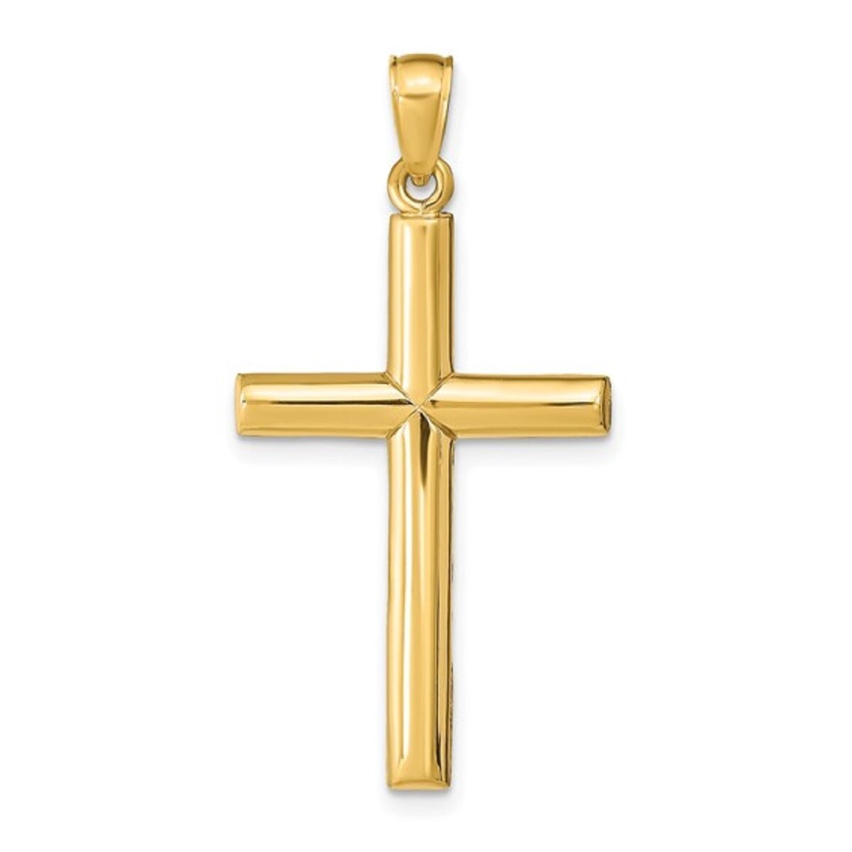 14K YG Polished Cross Pendant