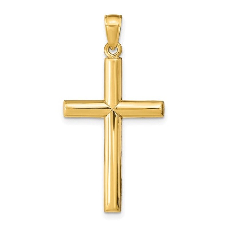 14K YG Polished Cross Pendant