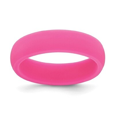 Pink Silicone Wedding Band sz 7