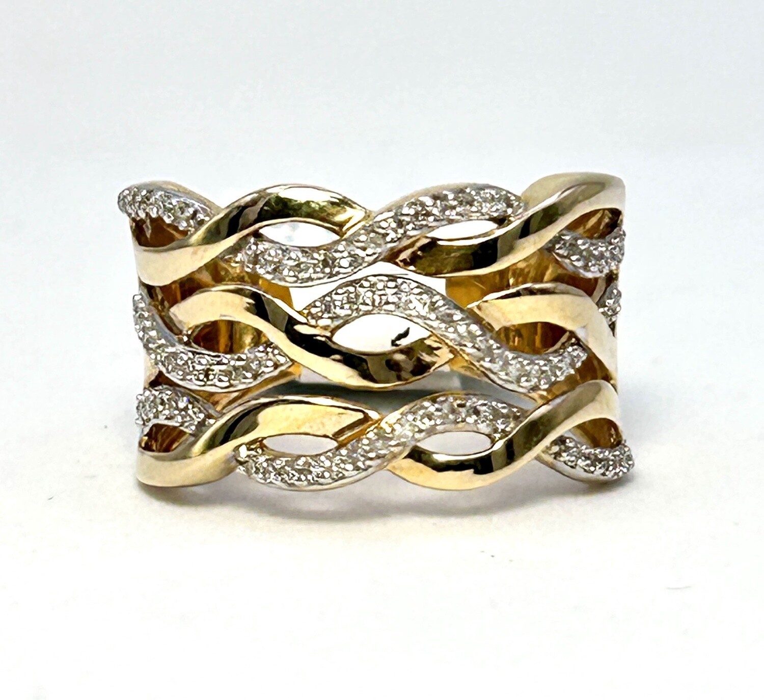 14KYG .25cttw Diamond Band Sz 7