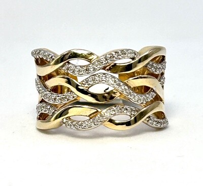 14KYG .25cttw Diamond Band Sz 7