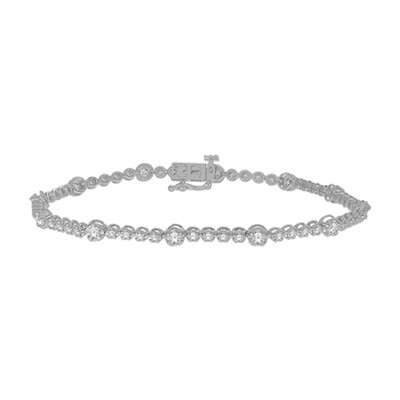 10K WG 1.0CT Diamond Fashion Bracelet 7&quot;