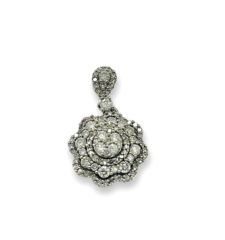 10K WG 1.00ct Diamond Pendant