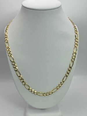 10ky 22in 6.6mm Royal Figaro Chain with Lobster Clasp