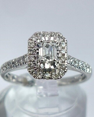 14K WG .50CT Diamond Engagement Ring Sz 6.5