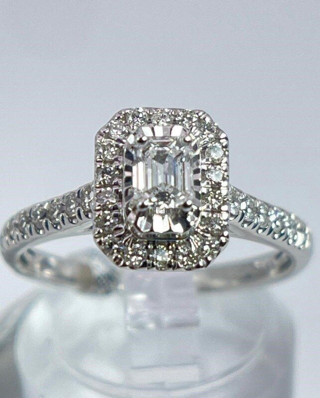 14K WG .50CT Diamond Engagement Ring Sz 6.5