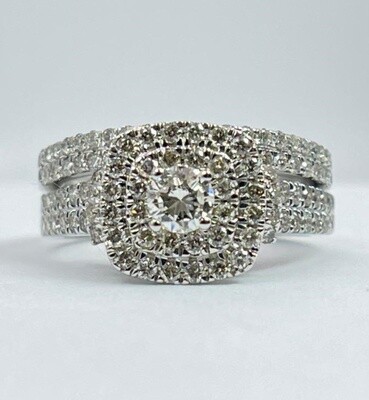 14K WG 1.0CT Dia Bridal Set Sz 6.5