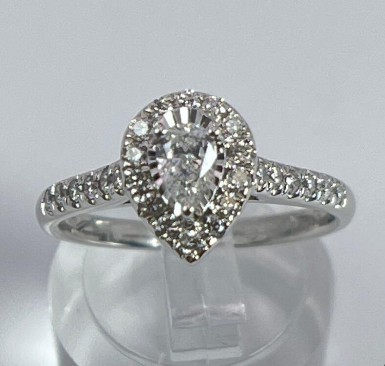 14K  WG .50CT Diamond Engagement Ring Sz 6.5