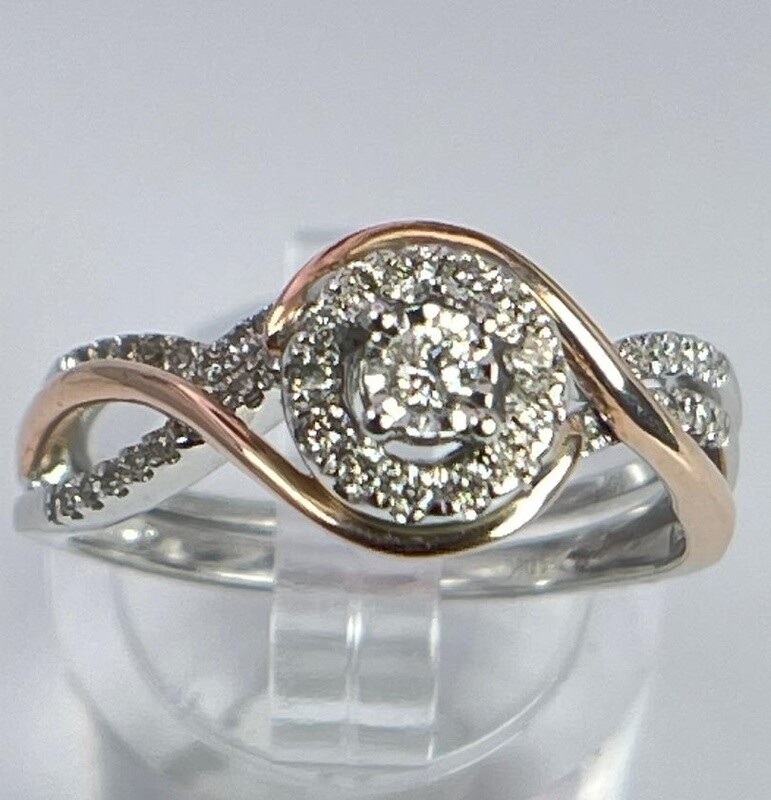10K WG 0.25CT Dia Bridal Set Sz 6.5