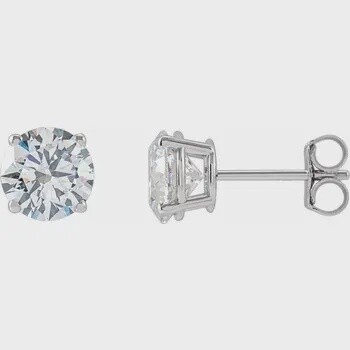 14K WG Lab-Grown Diamond Stud Earrings