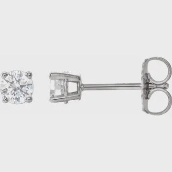 14K WG Lab-Grown Diamond Stud Earrings, Carat Weight: 1/3 Carat