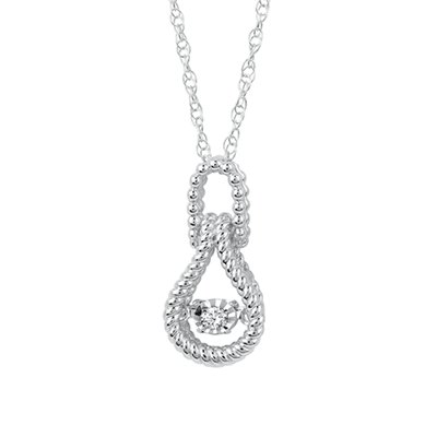 SS Love Knot Pendant & 18" Chain Shimmering Diamonds®