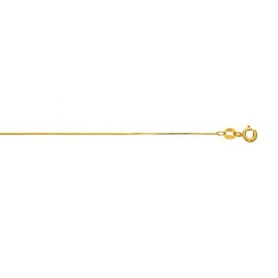 10K YG 0.6mm Box Chain with Spring Ring Clasp
