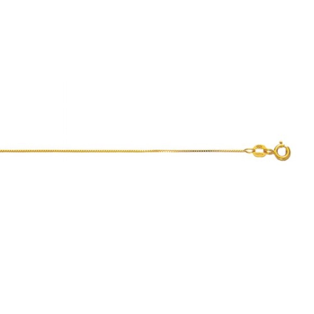 10K YG 0.6mm Box Chain with Spring Ring Clasp, Chain Length: 16 Inch
