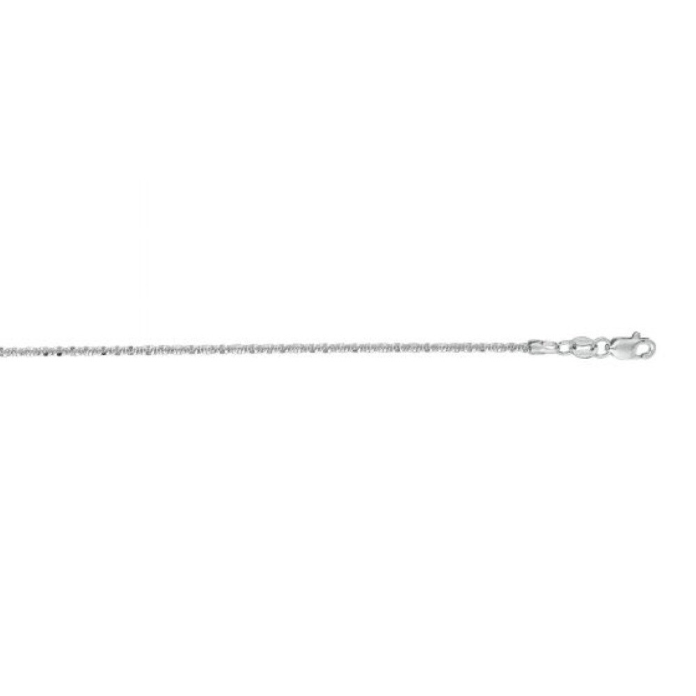 14K WG 1.5mm Sparkle Chain, Chain Length: 18 Inch