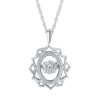 SS Shimmering Diamonds® .08cttw Pendant  18" chain