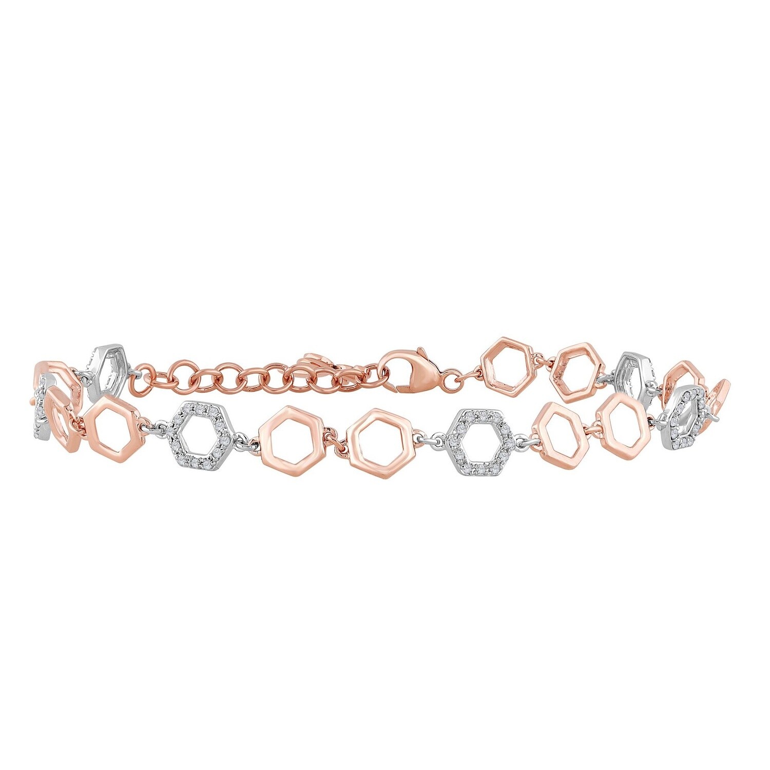 10K RG 0.27cttw Adjustable Bracelet