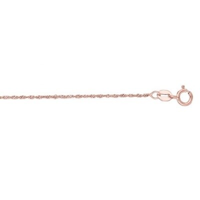 14K Rose Gold 1.1mm Singapore Chain