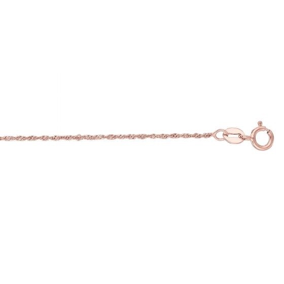 14K Rose Gold 1.1mm Singapore Chain