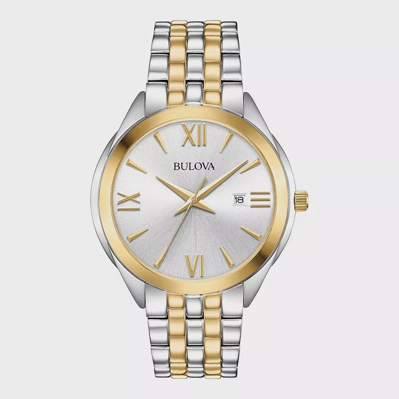 Bulova Men's Quartz Silver Dial Two-tone Watch