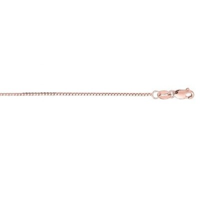 14k RG 0.73mm Classic Box Chain with Lobster Clasp, Chain Length: 18 Inch