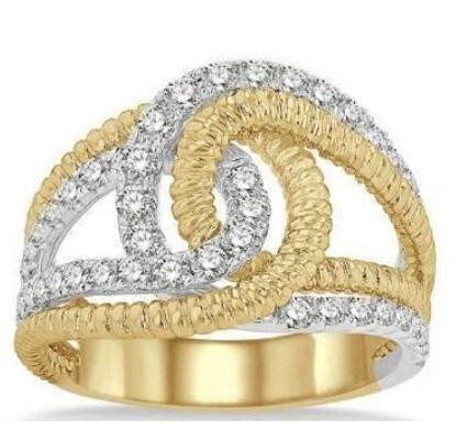 10K YG 0.50ct Diamond Swirl Ring