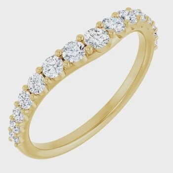 14k YG 1/2ctw Diamond Contour Band Sz. 7