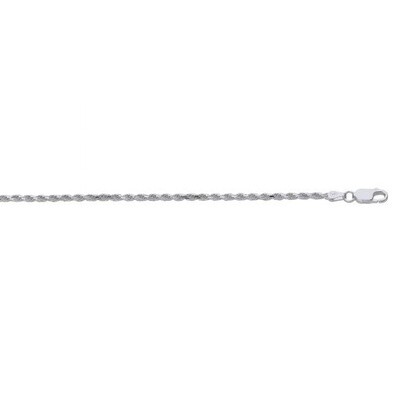 SS 2.2mm Rope Diamond Cut Rope Chain