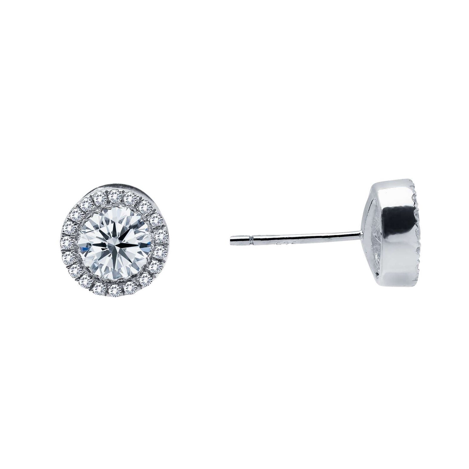 SS 1.22 CTW Lassairel Halo Stud Earrings