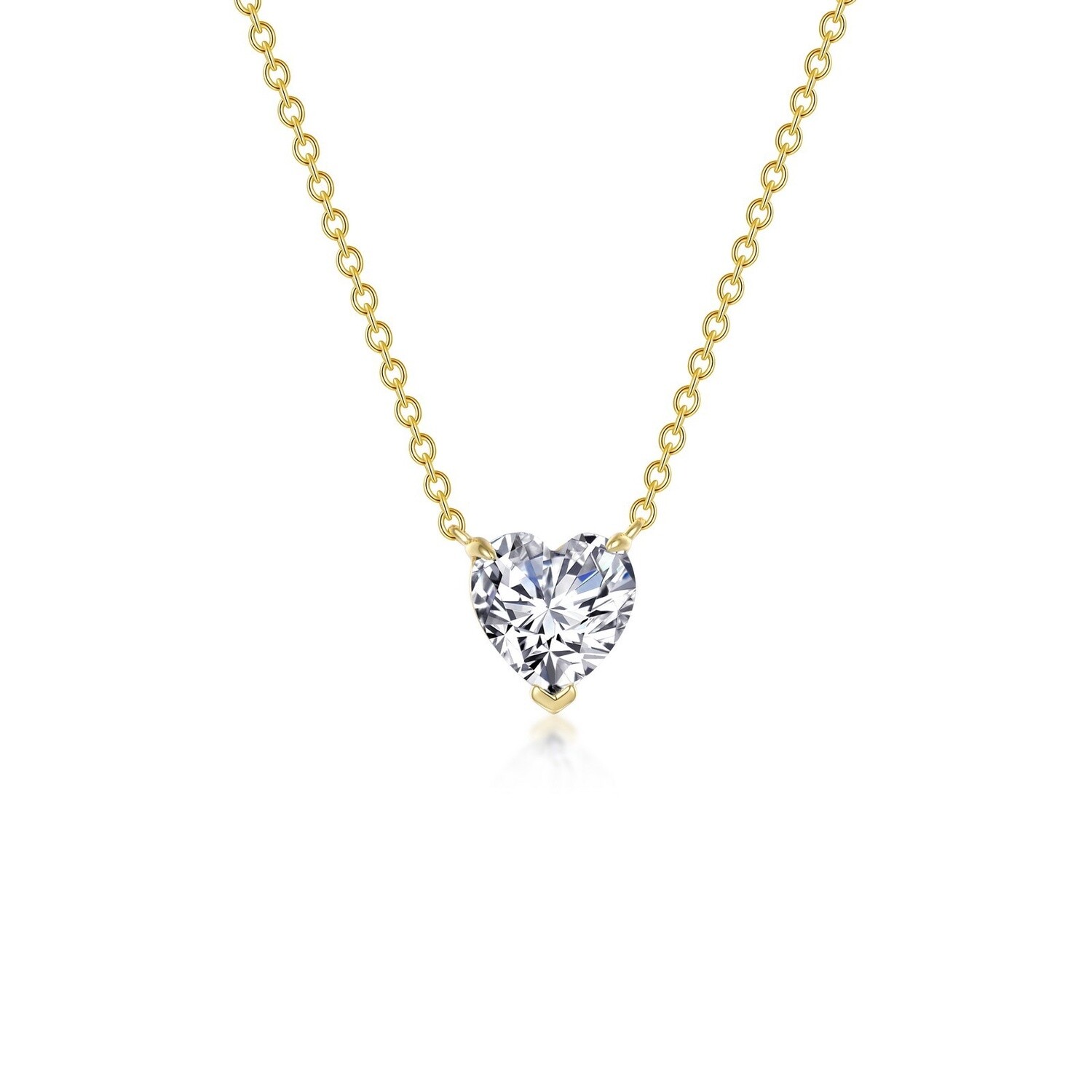 SS GP Heart Solitaire Necklace