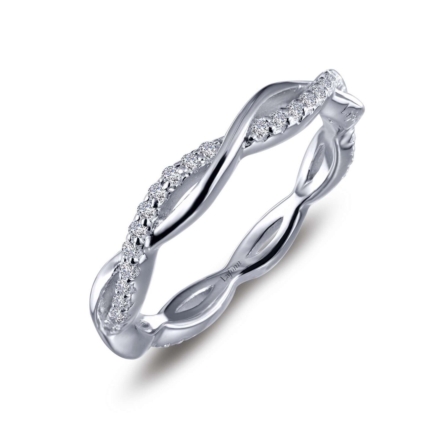 SS 0.52 CTW LassaireTwist Wedding Band, Ring Size: Size 9