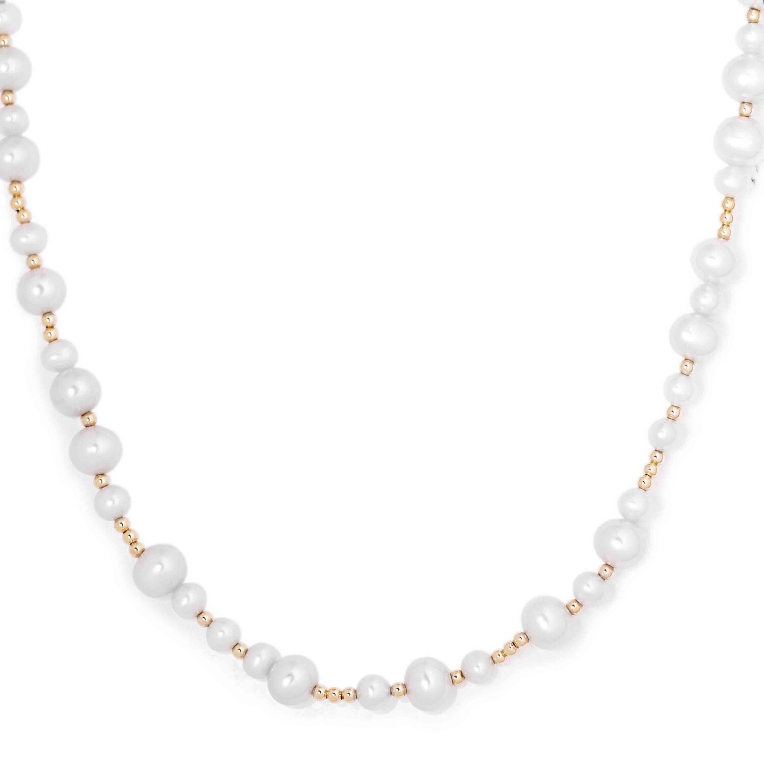 14K YG Pearl Necklace 18".