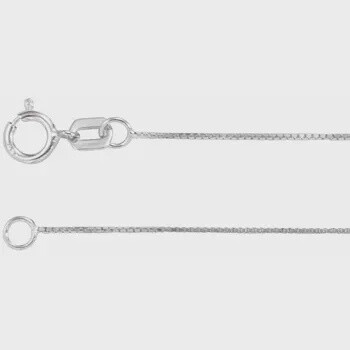 14K WG .55mm Box Chain 18"
