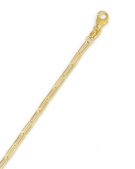 14K YG 2.1mm Paperclip Chain, Chain Length: 18 Inch