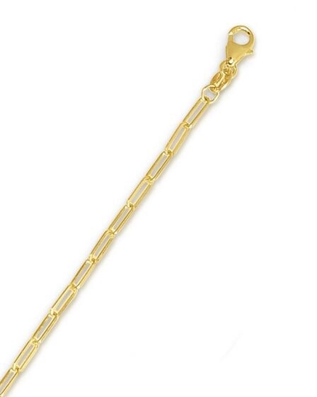 14K YG 2.1mm Paperclip Chain