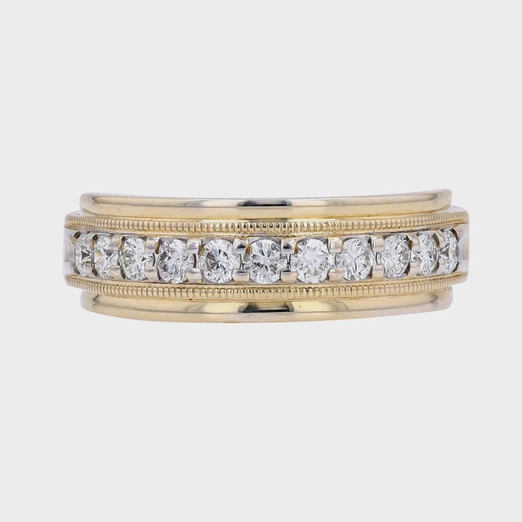 14K YG Mens 1/2ctw Diamond Band