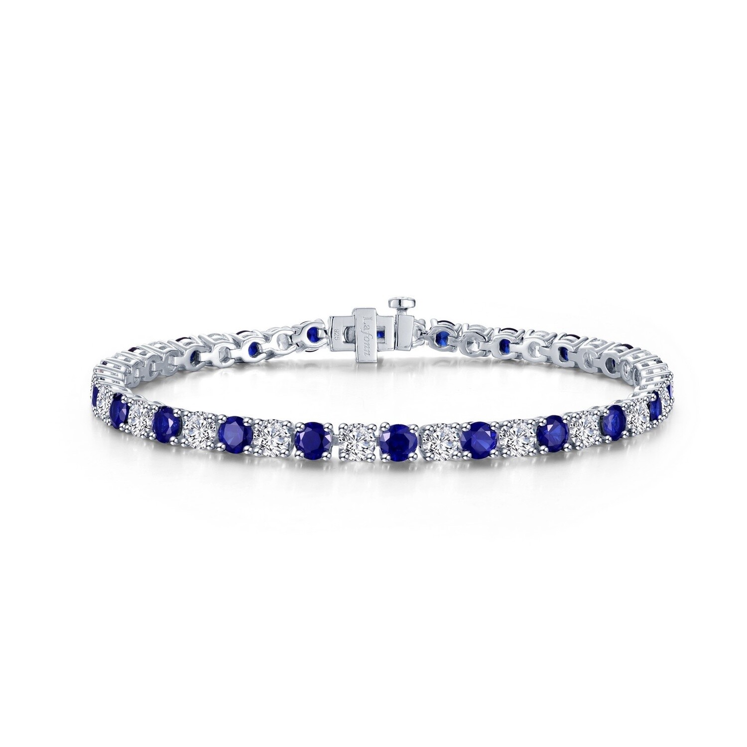 SS 11ctw Simulated Diamond & Sapphire Tennis Bracelet