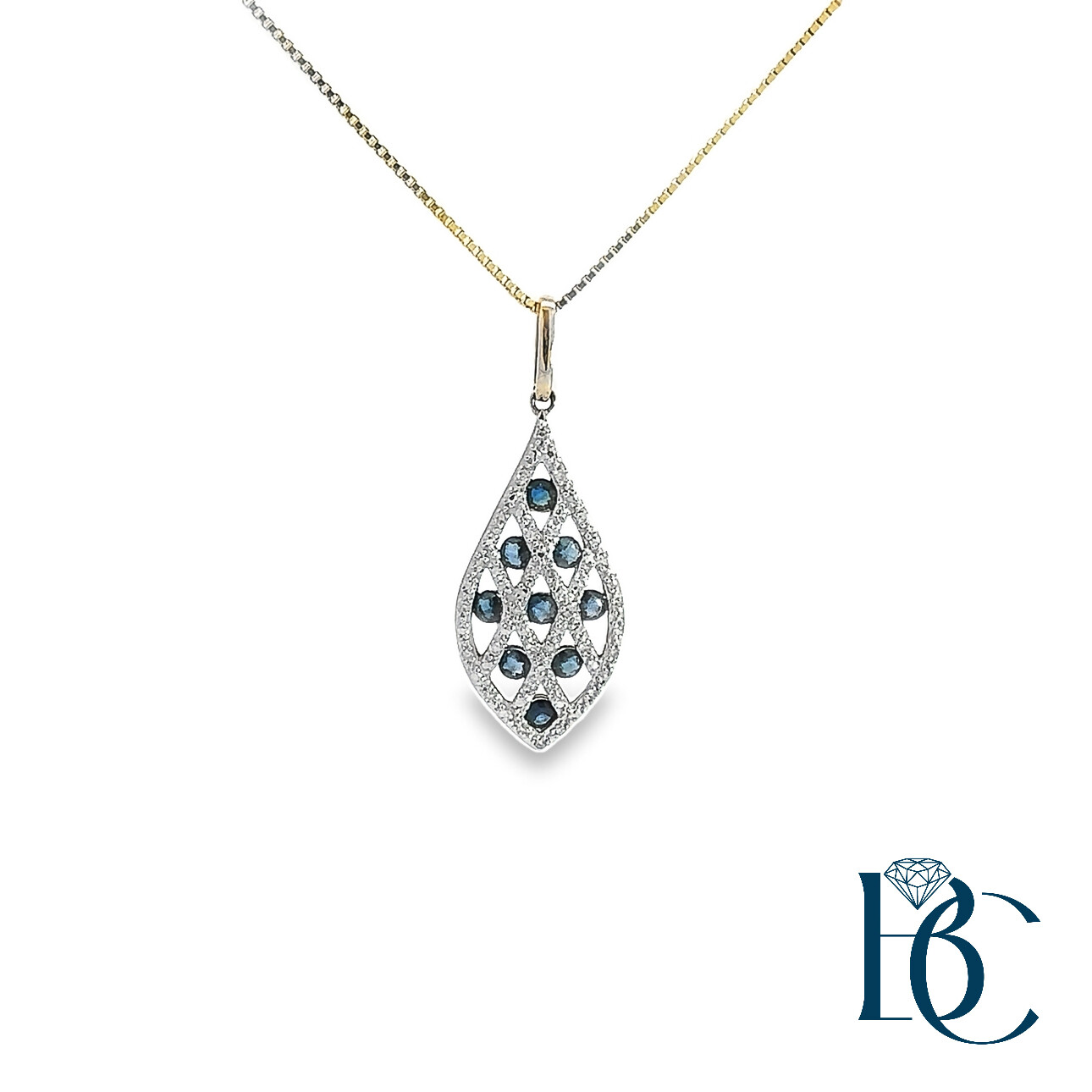 14K Saphire & Diamond .18ctw